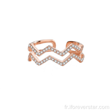 Rose Gold Bijoux fins 925 Silver Zircon anneaux